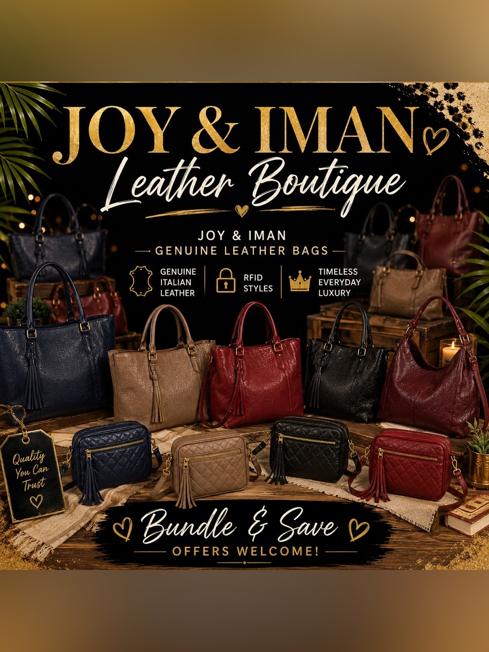 🌸Joy & Iman Leather Bag Boutique by Janie B.